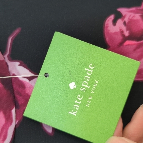 NEW Kate Spade Encore Rose Crepe Dress Black/Pink Sz 4 preppy romantic wedding - Picture 10 of 12